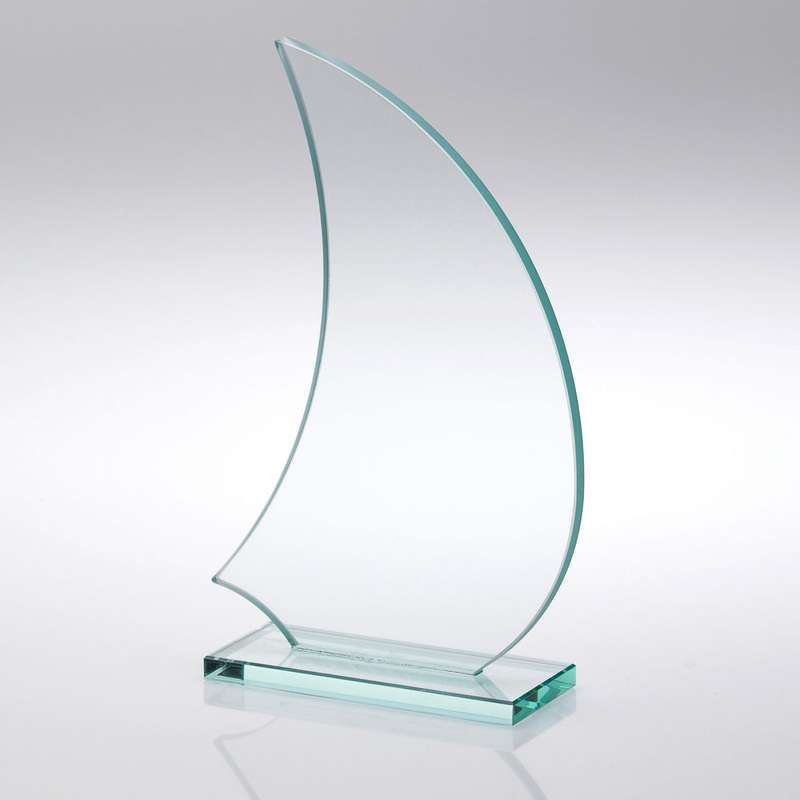 JADE GLASS SAIL PLAQUE (6mm THICK) - 6.5in